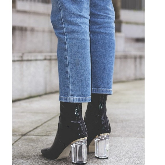 Starlight footwear Shoes - Last Size 9 🖤 Glass Heel Patent leather Boots